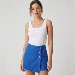 Zara Vibrant Blue Denim Women Skort size M